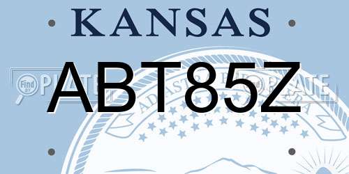 ABT85Z Kansas License Plate