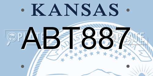 ABT887 Kansas License Plate