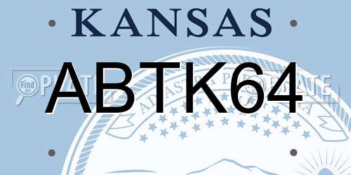 ABTK64 Kansas License Plate