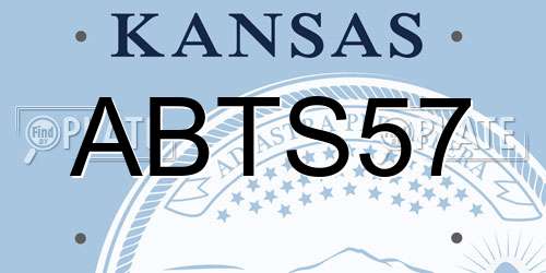 ABTS57 Kansas License Plate