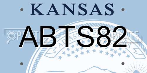 ABTS82 Kansas License Plate