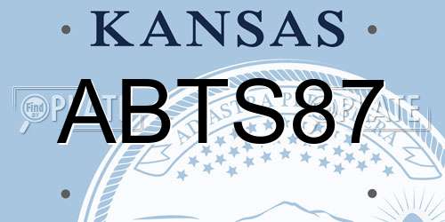 ABTS87 Kansas License Plate