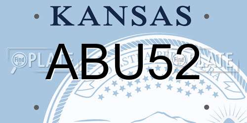 ABU52 Kansas License Plate