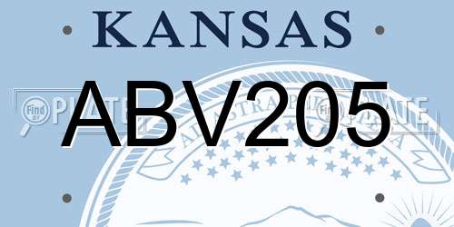 ABV205 Kansas License Plate