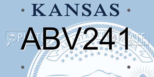 ABV241 Kansas License Plate