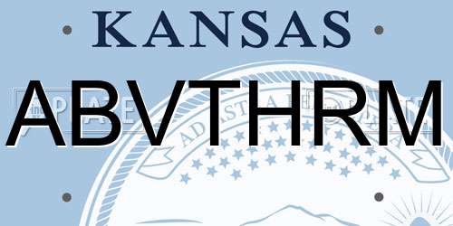 ABVTHRM Kansas License Plate