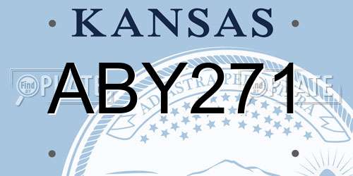 ABY271 Kansas License Plate