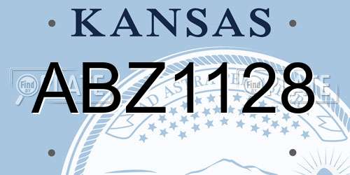 ABZ1128 Kansas License Plate