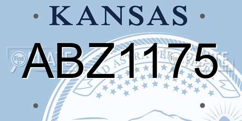 ABZ1175 Kansas License Plate