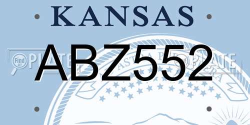 ABZ552 Kansas License Plate