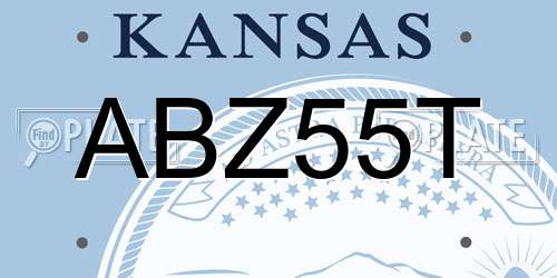 ABZ55T Kansas License Plate