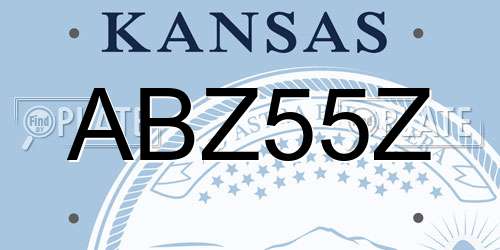 ABZ55Z Kansas License Plate