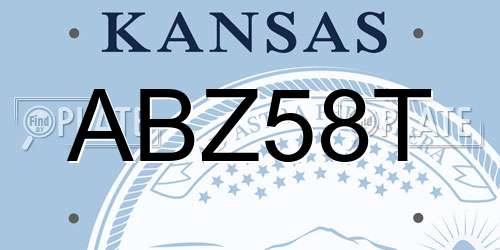 ABZ58T Kansas License Plate