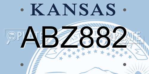 ABZ882 Kansas License Plate