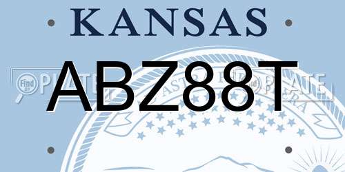 ABZ88T Kansas License Plate