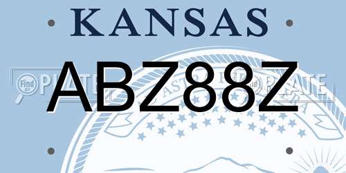 ABZ88Z Kansas License Plate