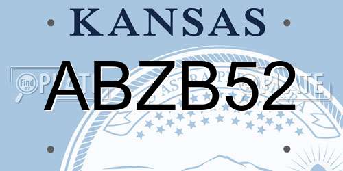 ABZB52 Kansas License Plate