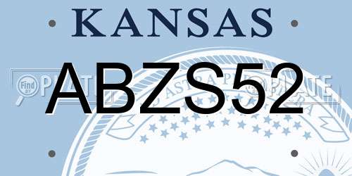 ABZS52 Kansas License Plate