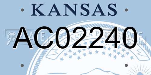 AC02240 Kansas License Plate