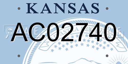 AC02740 Kansas License Plate