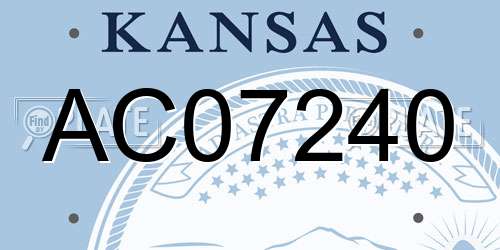 AC07240 Kansas License Plate