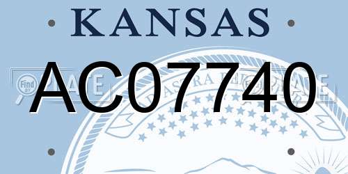 AC07740 Kansas License Plate