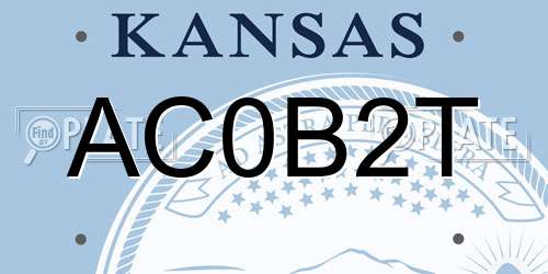 AC0B2T Kansas License Plate