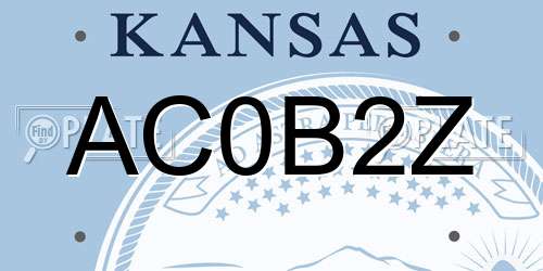 AC0B2Z Kansas License Plate