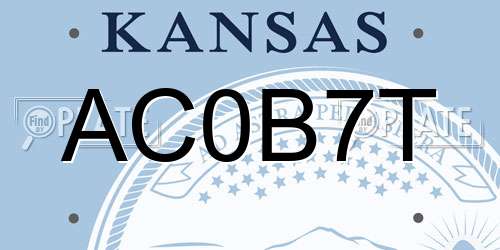 AC0B7T Kansas License Plate
