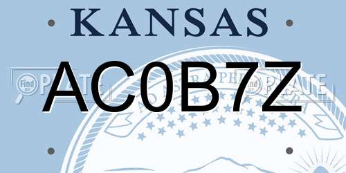 AC0B7Z Kansas License Plate