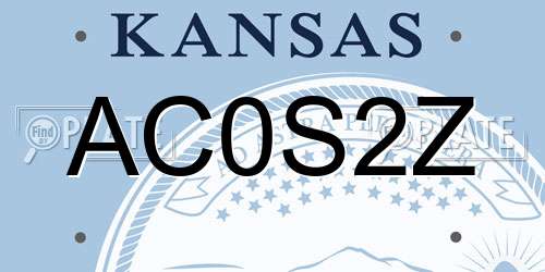 AC0S2Z Kansas License Plate