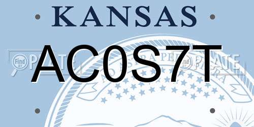 AC0S7T Kansas License Plate