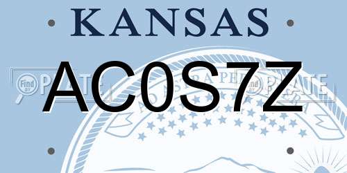 AC0S7Z Kansas License Plate