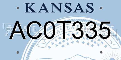 AC0T335 Kansas License Plate