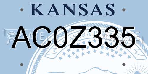 AC0Z335 Kansas License Plate