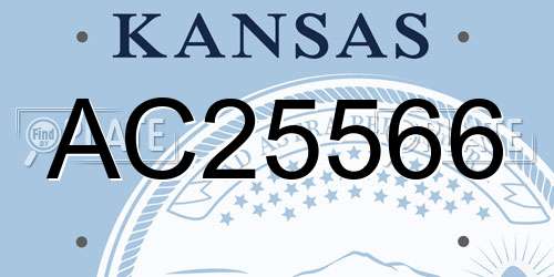 AC25566 Kansas License Plate