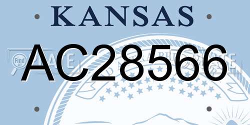 AC28566 Kansas License Plate