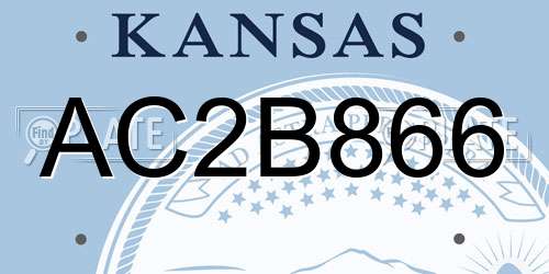 AC2B866 Kansas License Plate