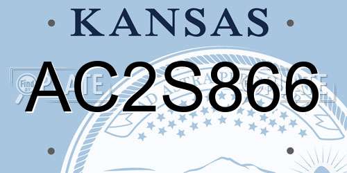 AC2S866 Kansas License Plate