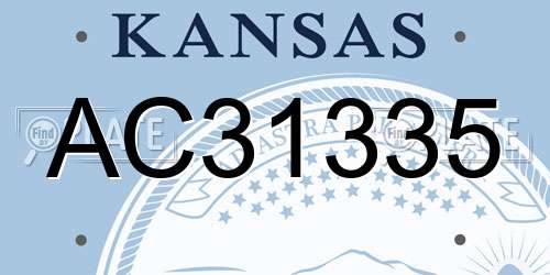 AC31335 Kansas License Plate