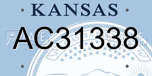 AC31338 Kansas License Plate