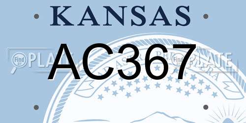 AC367 Kansas License Plate