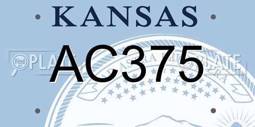 AC375 Kansas License Plate