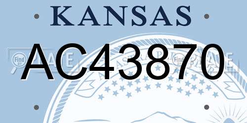 AC43870 Kansas License Plate