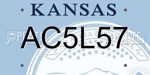 AC5L57 Kansas License Plate