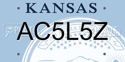 AC5L5Z Kansas License Plate
