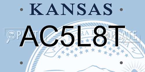 AC5L8T Kansas License Plate