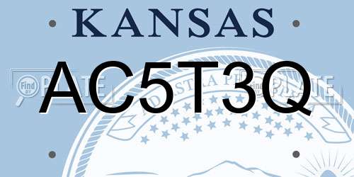 AC5T3Q Kansas License Plate