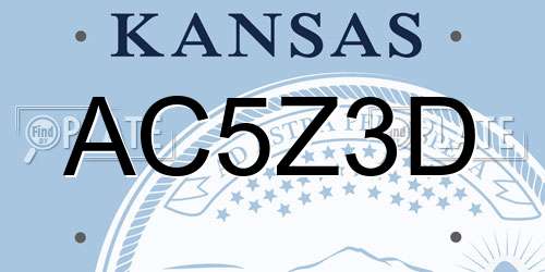 AC5Z3D Kansas License Plate