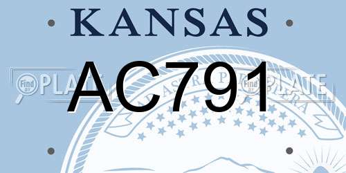 AC791 Kansas License Plate